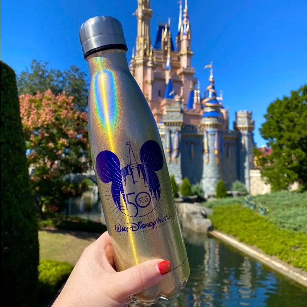 Walt Disney World Parks 50th Anniversary October 1st Metal Water Bottle Tumbler
